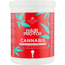 Hair mask with hemp seed oil, keratin, and vitamin complex / Kallos Cosmetics Hair Pro-Tox, 1000ml