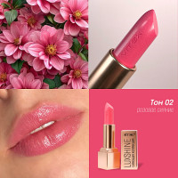 Lipstick-lip gloss LUXSHINE Shining collection, Tone 02 Pink Shine/ Vitex