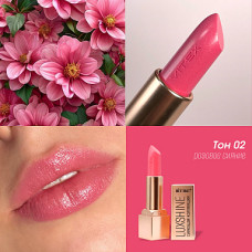 Lipstick-lip gloss LUXSHINE Shining collection, Tone 02 Pink Shine/ Vitex