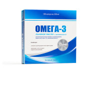 OMEGA-3. Cold-pressed flaxseed oil with vitamin E, 100 capsules, 0.35g each, PharmGroup