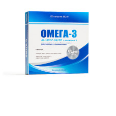 OMEGA-3. Cold-pressed flaxseed oil with vitamin E, 100 capsules, 0.35g each, PharmGroup
